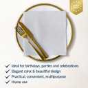 PAW - 50 Pieces Airlaid Paper Linen-Feel Napkins 16" x 16", Monocolor Disposable Cloth-Like Napkins, Elegant Silver Dinner Napkins for Kitchen, Party, Wedding, Gatherings, Christmas