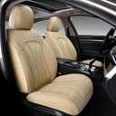 FLORICH Seat Covers for Cars, Waterproof Seat Covers, Leather Car Seat Covers 2 Pack, Universal Seat Cushion Protector for Most Cars Trucks SUV-Beige (FrontPair)