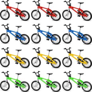 Gejoy 12 Pieces Mini Finger Bikes Mini BMX Bikes Games End of the Year Student Gifts Bulk Miniature Bicycle Toys for Kids Adults Birthday Party Gifts(Vintage Color)