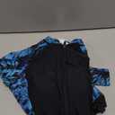 Halcurt Women's Boyleg One Piece Rash Guard with Built in Bra Zip Front UPF50+ Long Sleeve Full Body Surfing Swimsuit (Medium, Black/Green Palm Leaves)