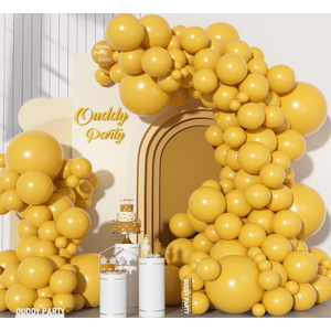 Ouddy Party 129Pcs Balloons Different Sizes 18 12 10 5Inch, 6Pcs 18 Boho Balloon Arch Garland Kit, Latex Balloons for Birthday Shower Wedding Anniversary Party Decorations, Light Yellow