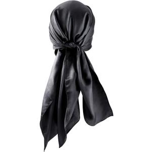 35inch Hair Scarf for Black Women Hair Silk Scarfs Satin Head Scarf Square Scarf Bandanas Hair Wraps Scarf for Women(Black) (Black)