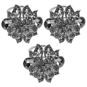 3Pcs Mini Jaw Clips Metal Crystal Hair Claws Vintage Metal Rhinestone Hair Clip Accessories for Women Girls