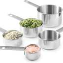 Stainless Steel Measuring Cups And Measuring Spoons 10-Piece Set, 5 Cups And 5 Spoons