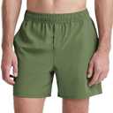 ODODOS Men's Athletic Shorts with Pockets 7" Quick Dry Lightweight Workout Gym Running Shorts, Army Green, XX-Large