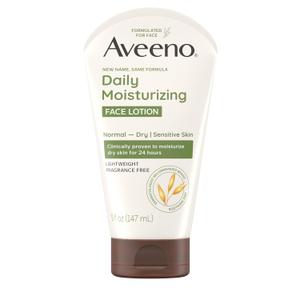 Aveeno Daily Moisturizing Face Lotion with Soothing Prebiotic Oat, Lightweight Non-Greasy Facial Moisturizer for Normal to Dry, Sensitive Skin, 24-Hour Moisture, Fragrance-Free, 5 oz (5 Ounce (Pack of 1))