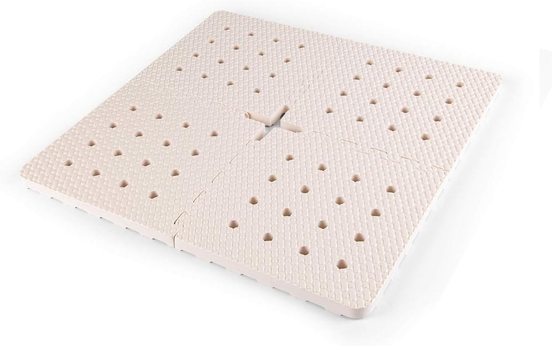 BOWERBIRD Original Anti-Fatigue Shower Stall Mat - Extra Thick and Soft Foam Material Comfortably Cushions Your Feet - Square - 4 Interlocking Tiles