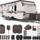 Travel Trailer Cover 27-30 ft 9 Layers Camper Cover, Brown