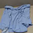 New Week Women's Button Down Shirts Lace Cuff Long Sleeve Chiffon Dressy Tops Band Collar Fall Business Casual Blouses 2025 Light Blue, Small 