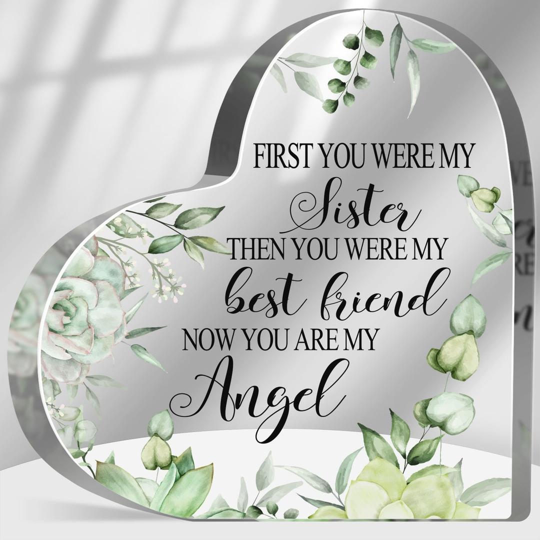 Sympathy Gifts for Loss of Sister, Memorial Gifts for Friends Women Female, In Memory of Sister Plaque, Bereavement Condolences Grief Gifts, Funeral Remembrance Decor Ornament Sign