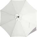 MASTERCANOPY Patio Umbrella 9 ft Replacement Canopy for 8 Ribs-White Canopy Only