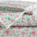 Betsey Johnson - Twin Bed Sheets, Fade & Wrinkle Resistant Bedding Set with Matching Sham(s), Soft & Lightweight Bedding Essentials (Flower Fun Green, Twin)
