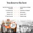 Digital Candy Thermometer with Pot Clip, 10" Long Stainless Steel Probe, Instant Read Kitchen Thermometer for Cooking, Baking, and Candy Making (Orange)