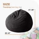 Homguava 4FT Bean Bag Chair for Adults,Teardrop Beanbag Chair with Handle