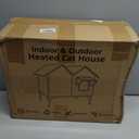 Heated Cat House for Outside in Winter Insulated Elevated Outdoor Cat House Weatherproof, Escape Door, Large Feral Cat Shelter Heated Bed for 2~3 Cats Stray Barn Kitty, Easy Assembly