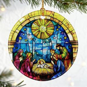Christian Gifts: Nativity Scene Christmas Ornaments (Religious Christmas Decorations) | Christian Holiday Decor, Holy Family Decoration, Religious Gifts, Baptism Gift & Xmas Gift