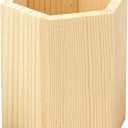 6 x Cregugua 6 Pieces 4 Inch Wooden Pen Holder Hexagon shaped Unfinished Wood Pencil Holder for DIY Crafts Projects (3x3x4 Inches)