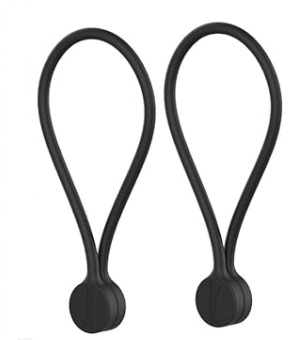 Magnetic Cable Ties – Reusable Silicone Magnetic Cord Organizers for Bundling, Fridge Clips, Book Markers & More – Assorted Colors for Efficient Cable Management (All Black, pack of 8