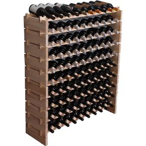Wine Rack Cabinet Freestanding for Floor Wooden Stackable Storage Modular countertop Wood Wine Holder (100bottle), 41 inches x 12 inches x 46 inches