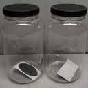 CLEARVIEW CONTAINERS - 2 Pack of 128 Ounce Plastic Gallon Jars with 110/ 400 Black Leak Proof Seal Lid - Food Grade and BPA Free (128oz, 2pk, BLK)