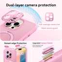 360 Spin Magnetic Stand for iPhone 16 Pro Max Case, Fit for MagSafe, All Around 4X Military-Grade Protection, Full Camera Protection,Anti-Slip Slim Phone Cover for iPhone 16 ProMax 6.9",Chalk Pink