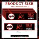 Fumete 100 Pcs Red Ribbon Week Water Bottle Labels 8.5 x 2 Inch Red Ribbon Awareness Stickers Decorations Party Favors Supplies for No Drugs Campaigns Fundraising Charity Activity