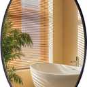 ANDY STAR Oval Black Bathroom Vanity Mirror, 30x40 Inch, Stainless Steel Metal Frame, Shatterproof Glass, Wall Mounted (40"L x 30"W)