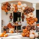 Burnt orange Balloon Garland Arch Kit 120pcs Double Stuffed Pumpkin Orange and Cream Peach fall balloon for Autumn Wedding Boho Teddy Bear Baby Shower, Birthday Decorations