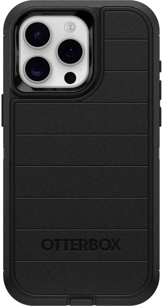OtterBox iPhone 15 Pro Max (Only) - Defender Series Case - Black - Case Only - Screenless - Rugged & Durable - with Port Protection - Microbial Defense Protection