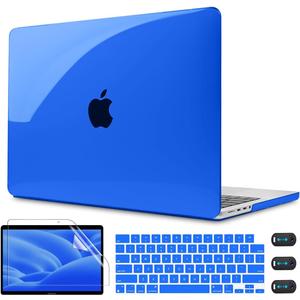 CISSOOK Blue Color Case for MacBook Air 13 Inch 2021 2020 2019 2018 Release A2337 M1 A2179 A1932 Model, Hard Shell Case with Keyboard Cover for MacBook Air 13" with Retina Display Touch ID -Clear Blue (Air13inch-Clear Blue)