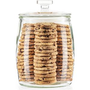 kitchentoolz Large Glass Cookie Jar with Airtight Lid - 1 Gallon Storage Container for Candy, Flour, Sugar, Pet Food & Dog Treat Canister - Pack of 1