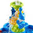 JUKUDAHU 2-Tier Sand and Water Table Toys for Kids Aged 3 4 5 6 7 8, Outdoor Activity Playset Sensory Play Table with Beach Toys Accessories Water Waterfall, Birthday Gifts for Toddlers 3-4 3-5 4-6