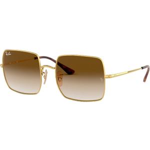Ray-Ban Womens Rb1971 Square Square Sunglasses (Gold/Clear Gradient Brown)