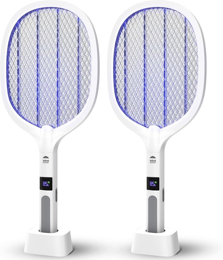 Natural Solution Bug Zapper, Electric Fly Swatter for Indoor and Outdoor - 2 PCS, White