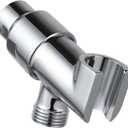 OFFO Shower Head Holder All Metal for Handheld Shower Head, Adjustable Shower Arm Mount with Solid Brass Pivot Ball, 1/2 in IPS Female Inlet and Male Outlet, Chrome