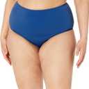Amazon Essentials Women's High Waist Swim Bottom (Available in Plus Size) (Medium, Deep Blue)