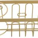 Kitchen Sink Sponge Holder Caddie for Sponges Brushes Hanging Organizer for Kitchen Accessories Golden Wire Basket with Dry Wet Separation