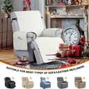 VANSOFY 100% Waterproof Recliner Chair Covers, Recliner Cover Non-Slip Dog Chair Cover Furniture Protector Washable Slipcover with Pocket, Elastic Straps for Pets, Dogs(Off White, 22")