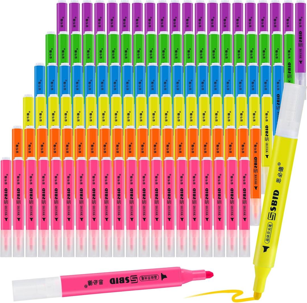 120 Pcs Highlighters Bulk 6 Assorted Colors Chisel Tip Pack Highlighter Set Highlighters Quick Drying Highlighter Markers Pens for School Classroom Office Home