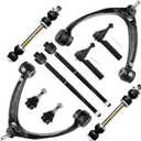 SCITOO 10pcs Front Suspension Kit Upper Control Arm Tie Rod Ends Sway Bar Links Lower Ball Joints Fit 2007-2013 For Chevy Silverado 1500 Suburban 1500 2007-2014 Tahoe