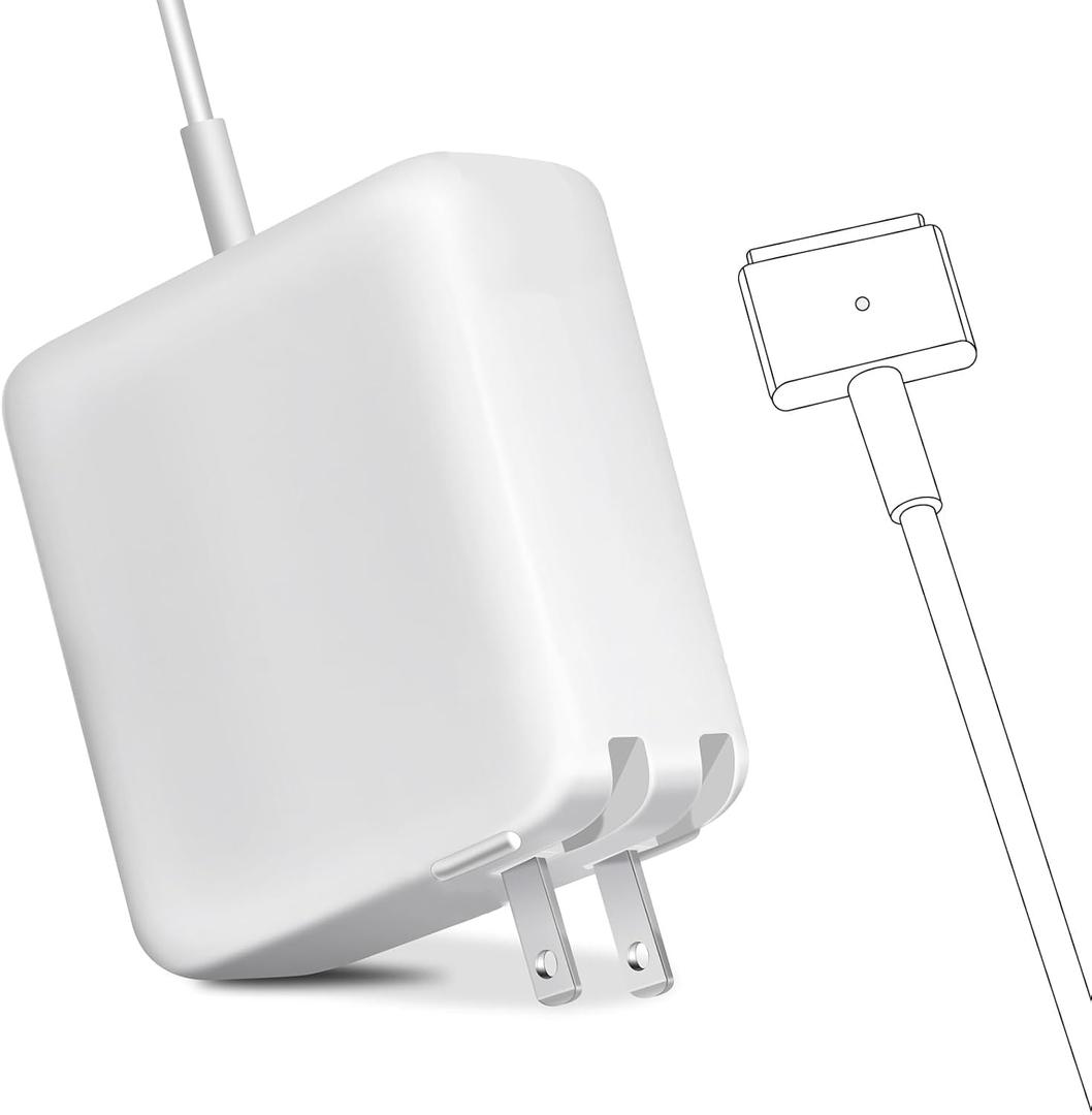 85W Mac Book Pro Charger, Replacement AC 85w 2T-Tip Connector Power Adapter,Laptop Charger Compatible with MacBook pro & Mac Book Pro 13 inch-15 inch Retina After Mid 2012 (White)