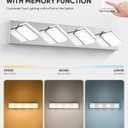 VONLUCE Bathroom Vanity Light Fixture, 4-Light Modern LED Vanity Light, 3CCT Adjustable Bathroom Lights with Memory Function Rotatable Shades, 26" Wall Lighting Fixture Over Mirror, Chrome