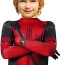 PatLoom 3D Print Bodysuit Heroes Jumpsuit Outfits for Halloween Cosplay Costumes with Headwear for Kids Boys Girls Christmas