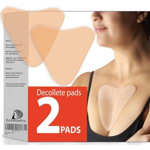 Reusable Silicone Chest Wrinkle Pads, Set of 2 Decollete Patches for Side Sleepers, Helps Reduce Cleavage & Chest Sleep Lines, Hydrating Anti-Aging Chest Pads for Women