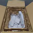 Greenatural Water Hyacinth Storage Baskets Set of 2, Handwoven Rectangular Organizer Trays with Handles in 2 Different Sizes, Nested Wicker Bins for Shelf, Bathroom, Kitchen, Office, Natural Decor (16x11.8x7 & 14x9.8x6)