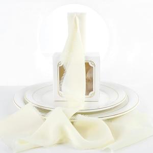 MEEDEE Ivory Chiffon Ribbon 3 Inch Frayed Ribbon Cream Chiffon Silk Ribbons Frayed Edge Wide Chiffon Ribbons for Crafts, Flower Bouquet, Wedding Favors Wrapping (2 Rolls 10 Yards)