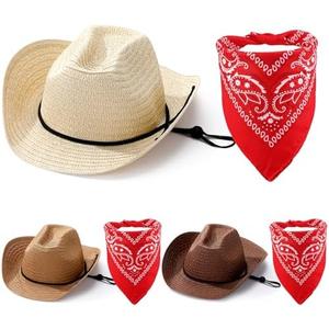 Unittype Cowboy Hats Set of 3 - Classic Western Cowboy Party Hat Accessories
