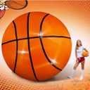 7ft Inflatable Basketball Giant Basketball Decorations Blow up Basketball Yard Decoration Basketball Theme Party Sports Party Favors with LED Light for Outdoor Activities Supplies