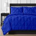 Crown Collection 1000-TC Ultra Soft Design 100% Egyptian Cotton Pinch Plated Duvet Cover with Zipper Colser & 2pcs Pillow Case Set (Oversize Queen 100 X 100, Royal Blue)