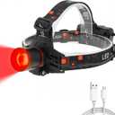 WINDFIRE Red Light Headlamp, Rechargeable Red Hunting Lights Headlight with 3 Lighting Modes, Zoomable, IPX4 Water Resistance Red Coyote Predator Light for Astronomy, Stargazing, Night Observation